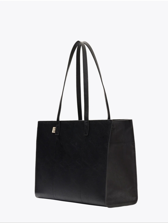 BEIS Handbags - Beis Black Leather Tote Bag - Designer-Inspired Women's Shoulder Bag